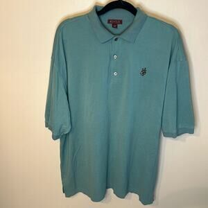 Red House Mens Light Blue Silk Blend Polo Embroidered Logo Size 2XL